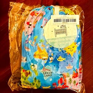 NEW Little Sleepies Around the World map standard bamboo crib sheet